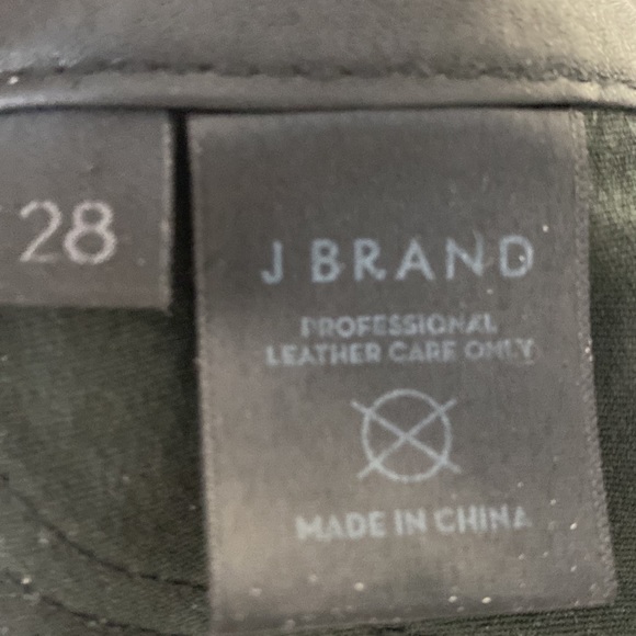 J Brand Real Leather Black Skinny Jeans. Size 28 - Picture 3 of 3